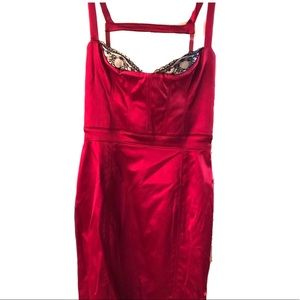 Amazing Bebe red satin dress!
